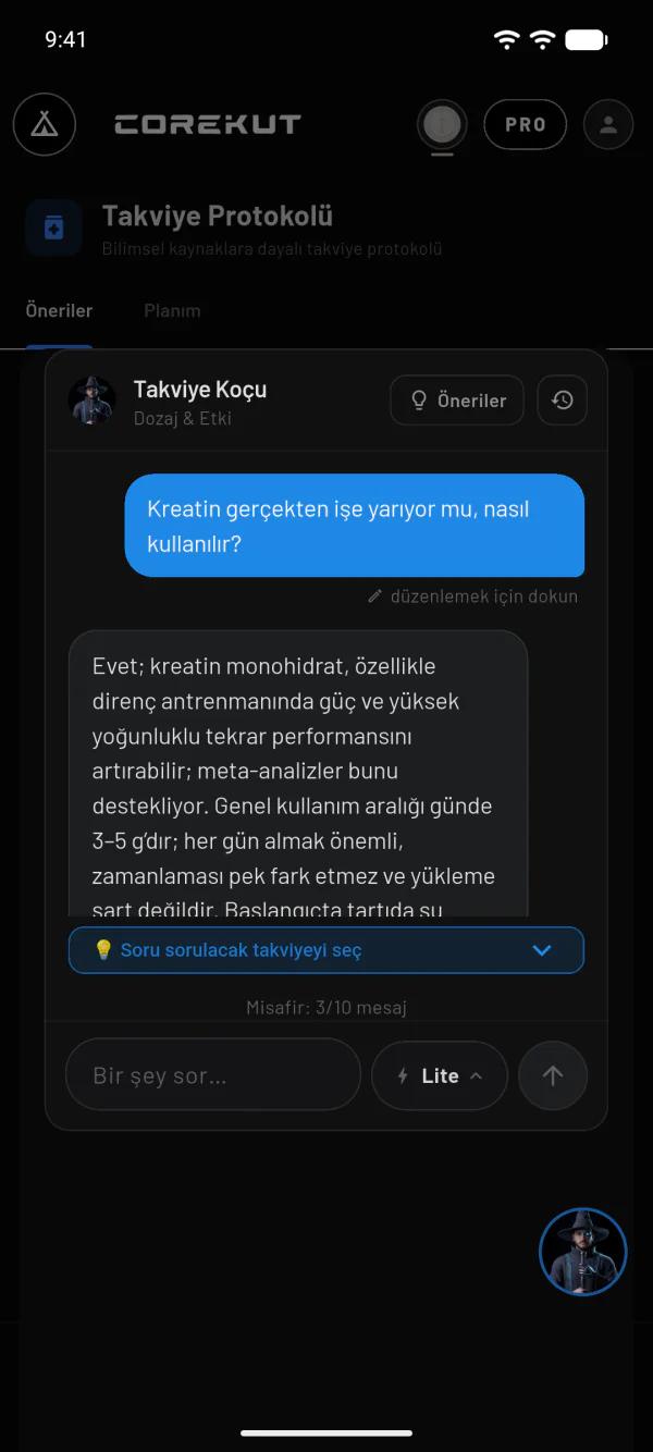 Takviye koçu kreatin sorusunu meta-analizlere dayanarak cevaplıyor